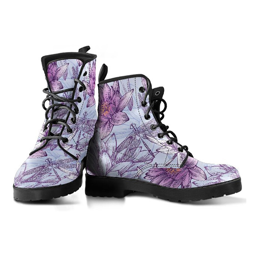 Pink Dragonfly Lotus Womens Boots