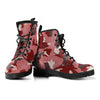 Red Abstract Camouflage Womens Boots