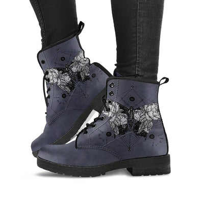 Dark Grey Butterfly Decor Womens Boots