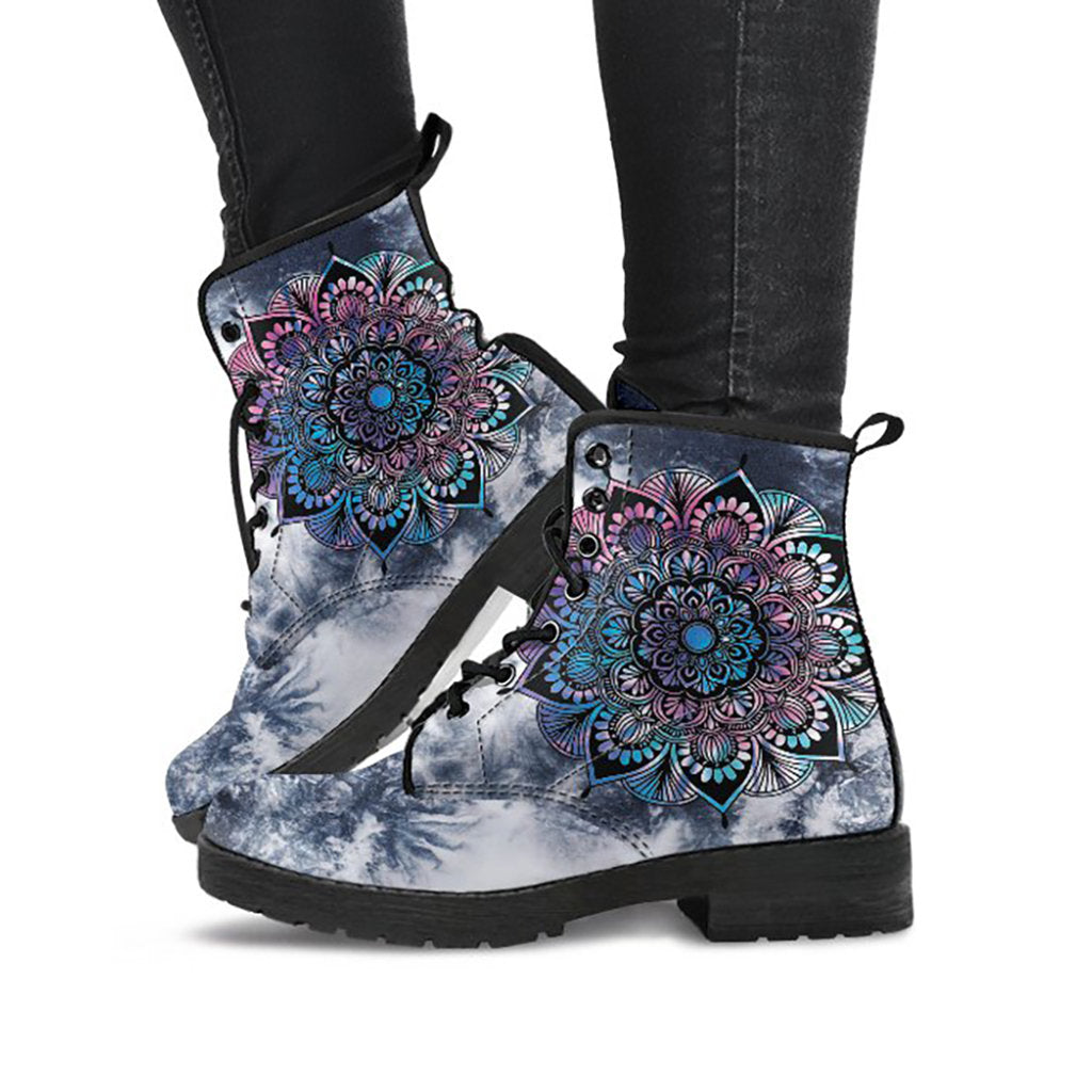 Purple Floral Mandala Womens Boots