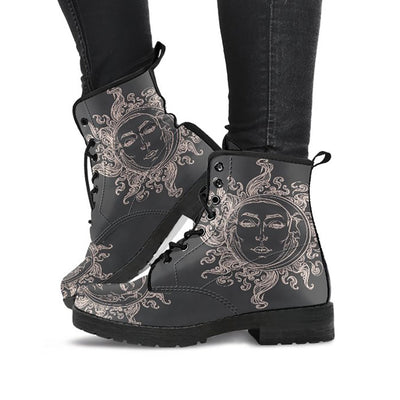 Dark Grey Sun & Moon Womens Boots