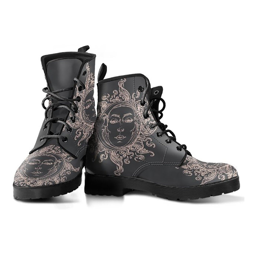 Dark Grey Sun & Moon Womens Boots