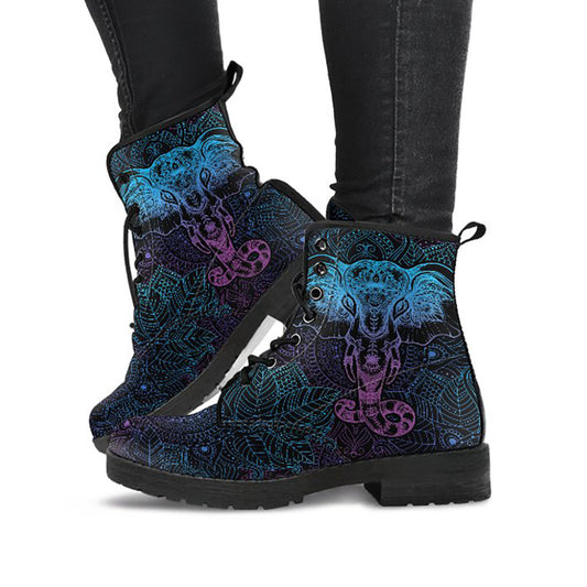 Dark Elephant Lotus Mandalas Womens Boots
