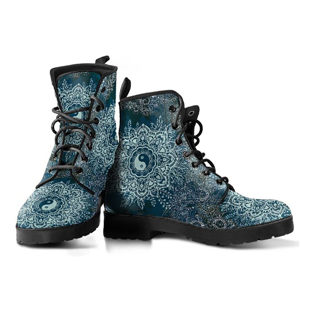 Yin Yang Lotus Mandala Womens Boots