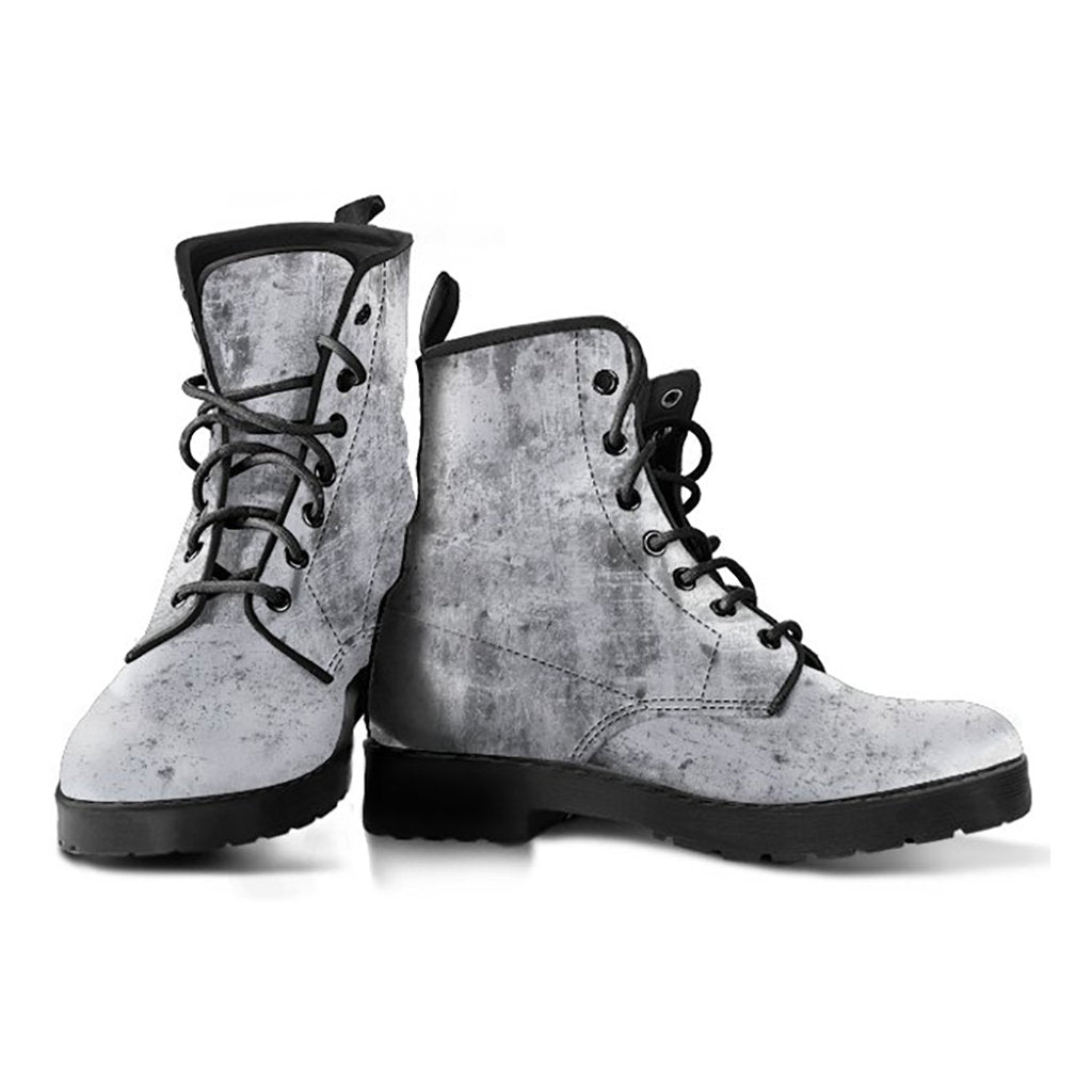 Grey Abstract Grunge Womens Boots