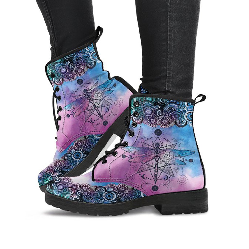 Pink & Purple Dragonfly Womens Boots
