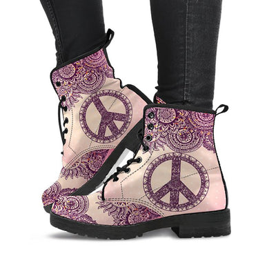 Peace Sign Henna Mandala Womens Boots