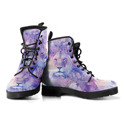 Pink & Purple Abstract Lion Womens Boots