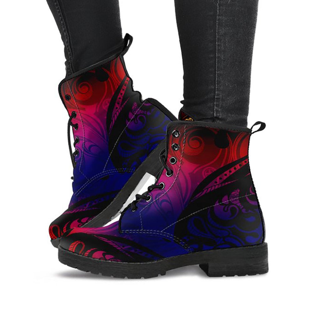 Red & Purple Abstract Tree Of Life Womens Boots