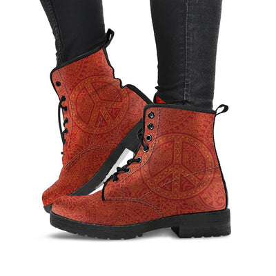 Peace Sign Henna Womens Boots