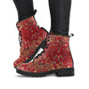 Red Peace Sign Hippie Decor Womens Boots