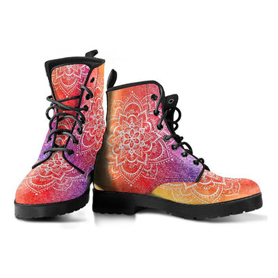 Colorful Floral Mandala Womens Boots