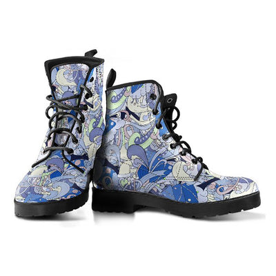 Blue Funky Abstract Womens Boots