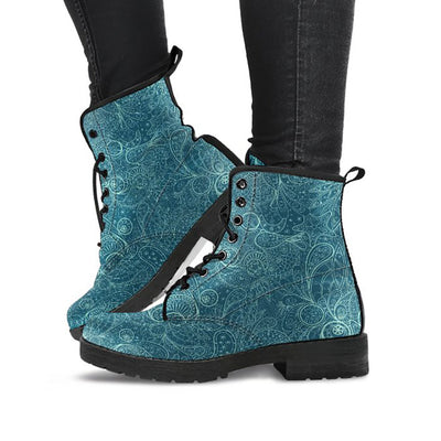 Blue Grey Decor Womens Boots