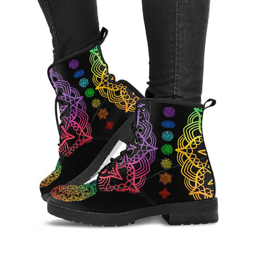 Colorful Mandalas Chakras Lotus Womens Boots