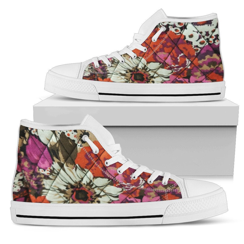 Colorful Floral Abstract High Top Shoes