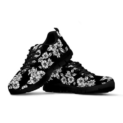 Black Floral Sneakers