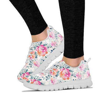 Colorful Watercolor Floral Sneakers