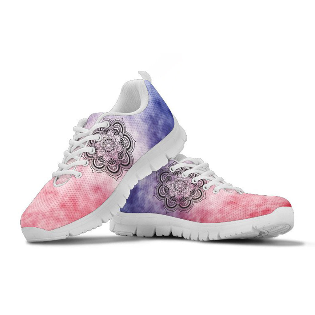 Pink & Blue Abstract Mandala Sneakers