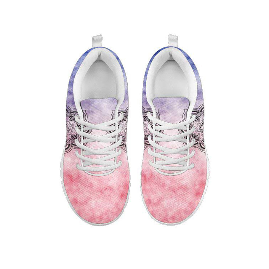 Pink & Blue Abstract Mandala Sneakers