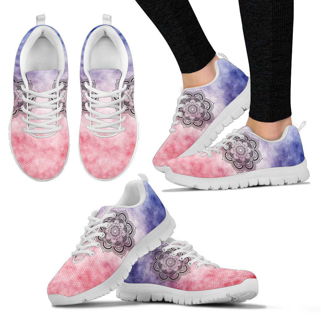 Pink & Blue Abstract Mandala Sneakers