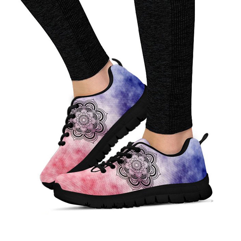 Pink & Blue Abstract Mandala Sneakers