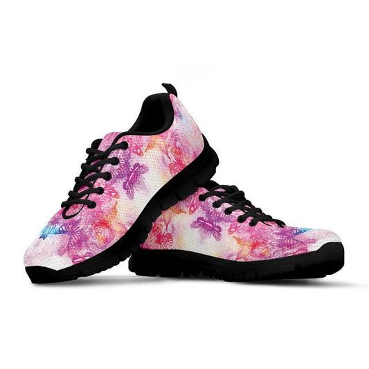Pink & Purple Watercolor Abstract Sneakers