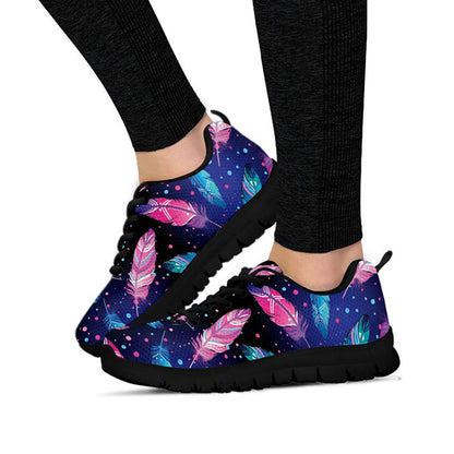 Pink & Purple Feathers Sneakers