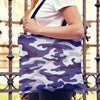 Blue Camouflage Canvas Tote Bag