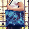 Blue Tie Dye Grunge Canvas Tote Bag
