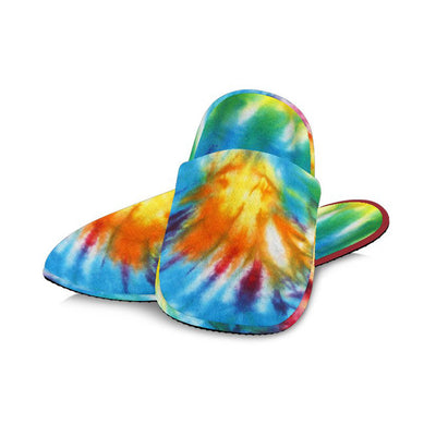 Colorful Tie Dye Abstract Art Slippers