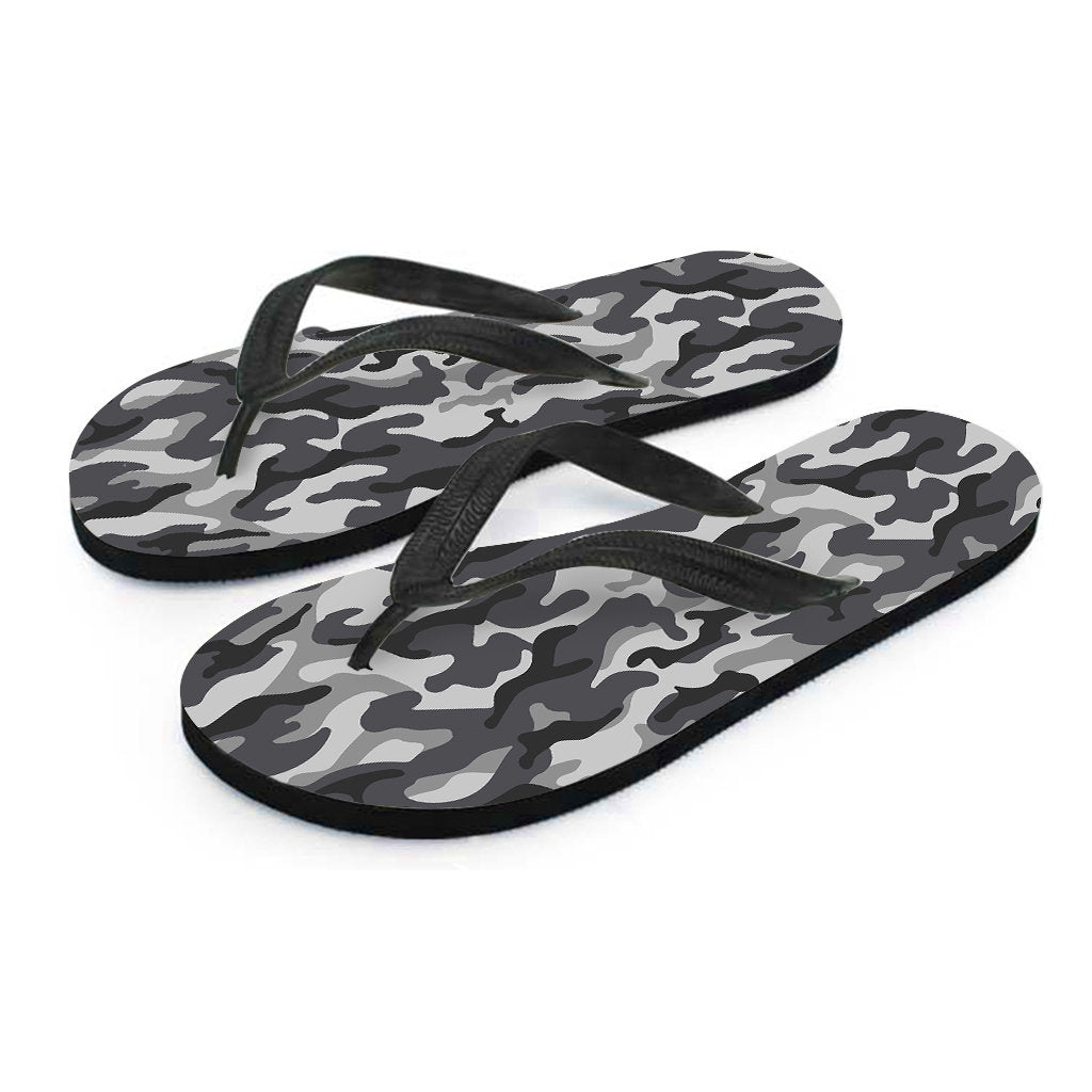 Grey Camouflage Flip Flops