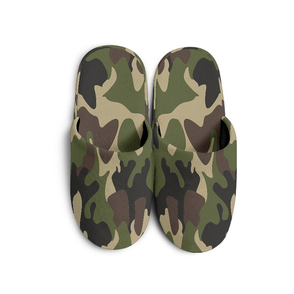 Army Green Camouflage Slippers