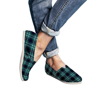 Green Plaid Casual Shoes