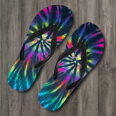 Colorful Neon Tie Dye Flip Flops