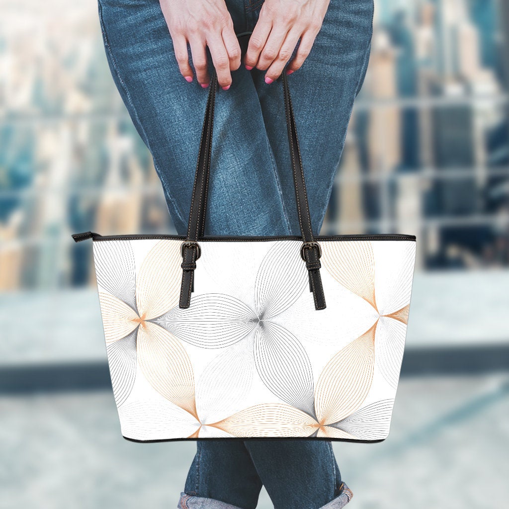 Floral Stars Pattern Leather Tote Bag