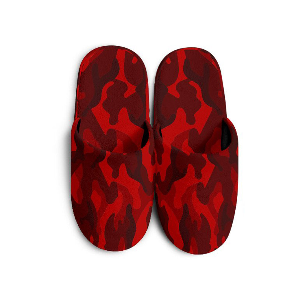 Dark Red Camouflage Slippers