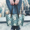 Floral Tribal Polynesian Leather Tote Bag