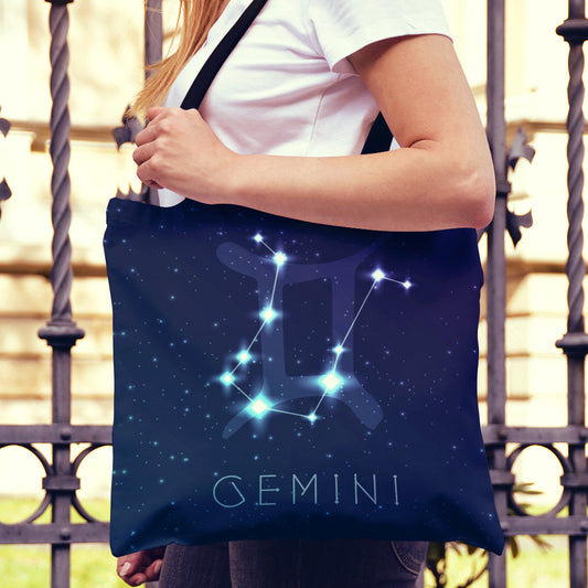 Gemini Zodiac Canvas Tote Bag