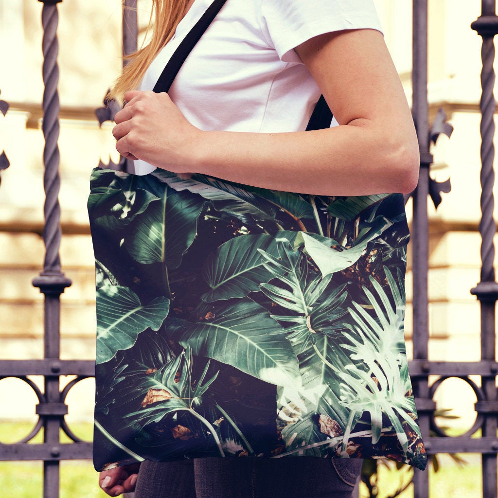 Green Leaves Canvas Tote Bag