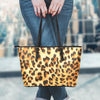 Leopard Print Leather Tote Bag
