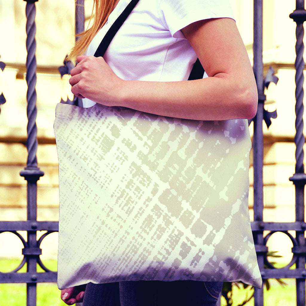 Ivory Abstract Canvas Tote Bag