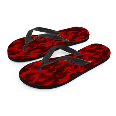 Dark Red Camouflage Flip Flops