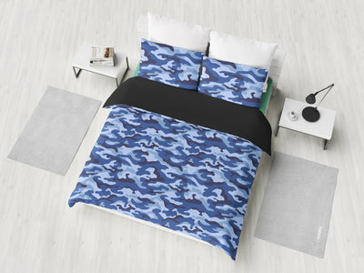 Blue Camouflage Bedding Set
