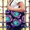 Neon Pink Roses Canvas Tote Bag