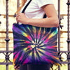 Colorful Neon Tie Dye Canvas Tote Bag