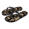 Tan Floral Decor Flip Flops