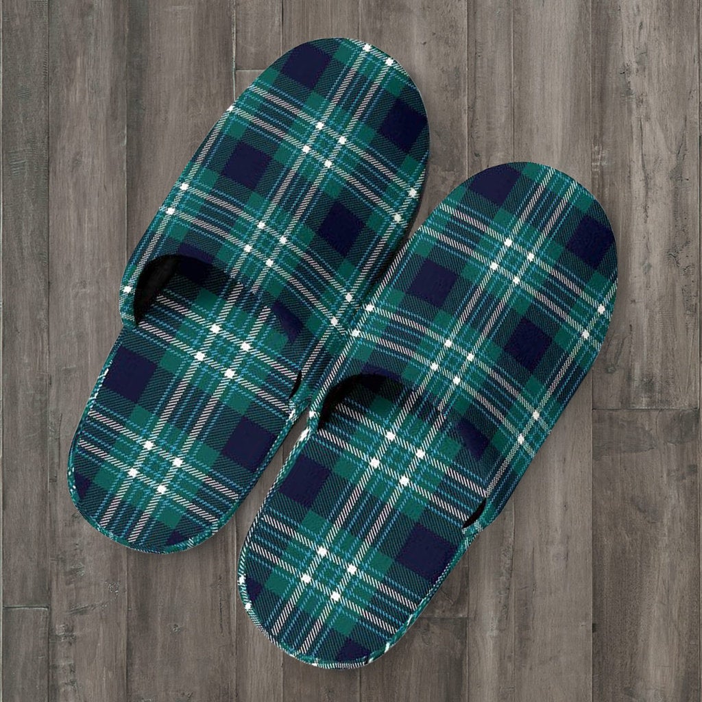 Green best sale plaid slippers