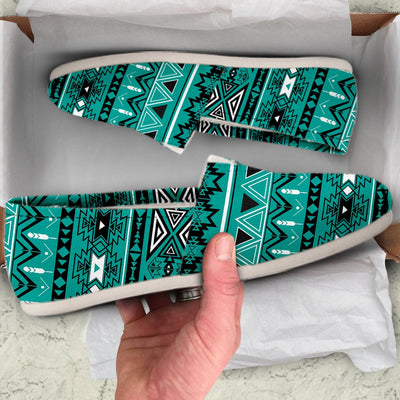 Teal Green Boho Aztec Casual Shoes