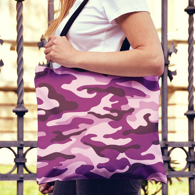 Purple Camouflage Canvas Tote Bag